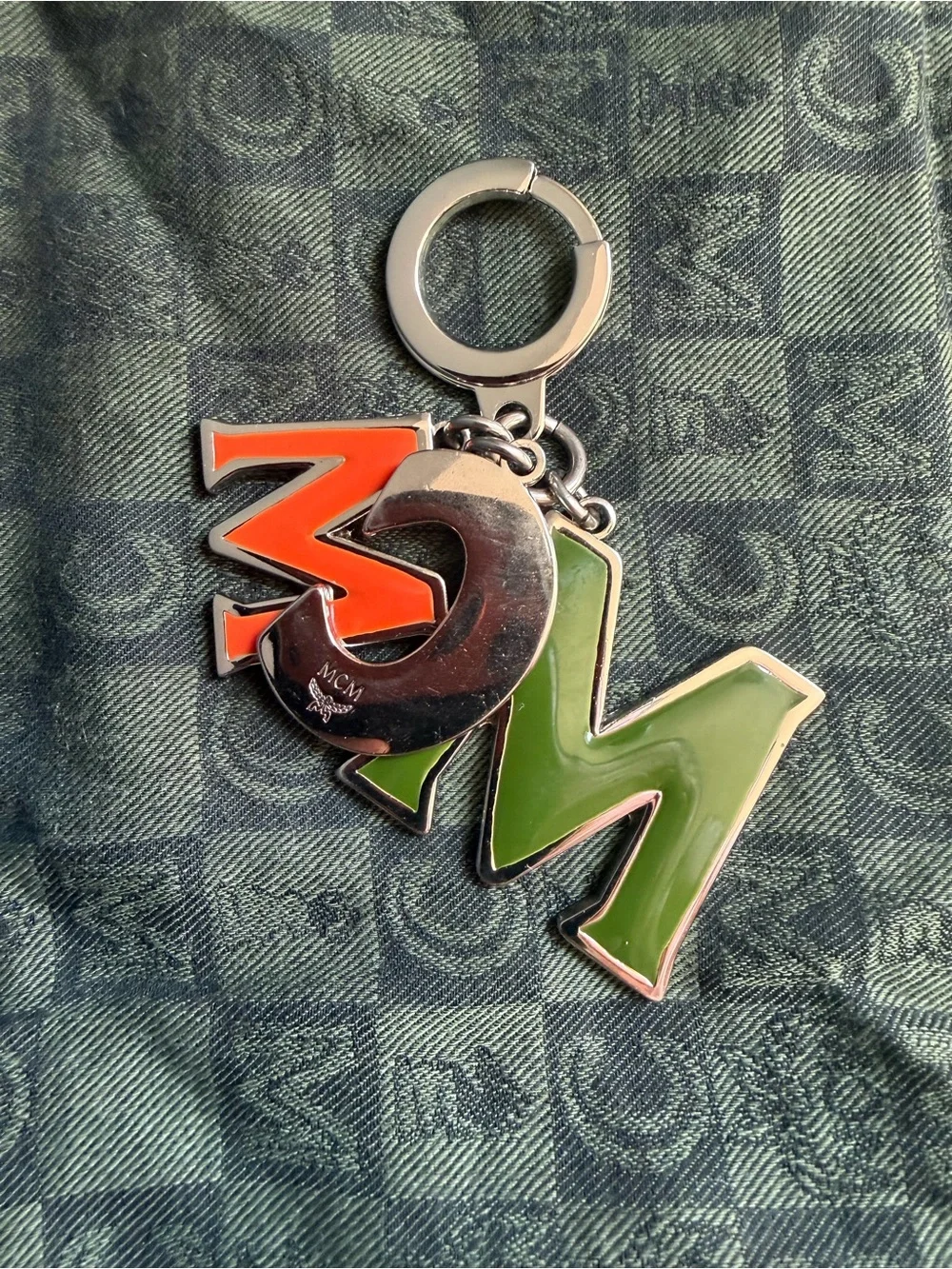 MCM Green & Orange Logo Bag charm/Keychain